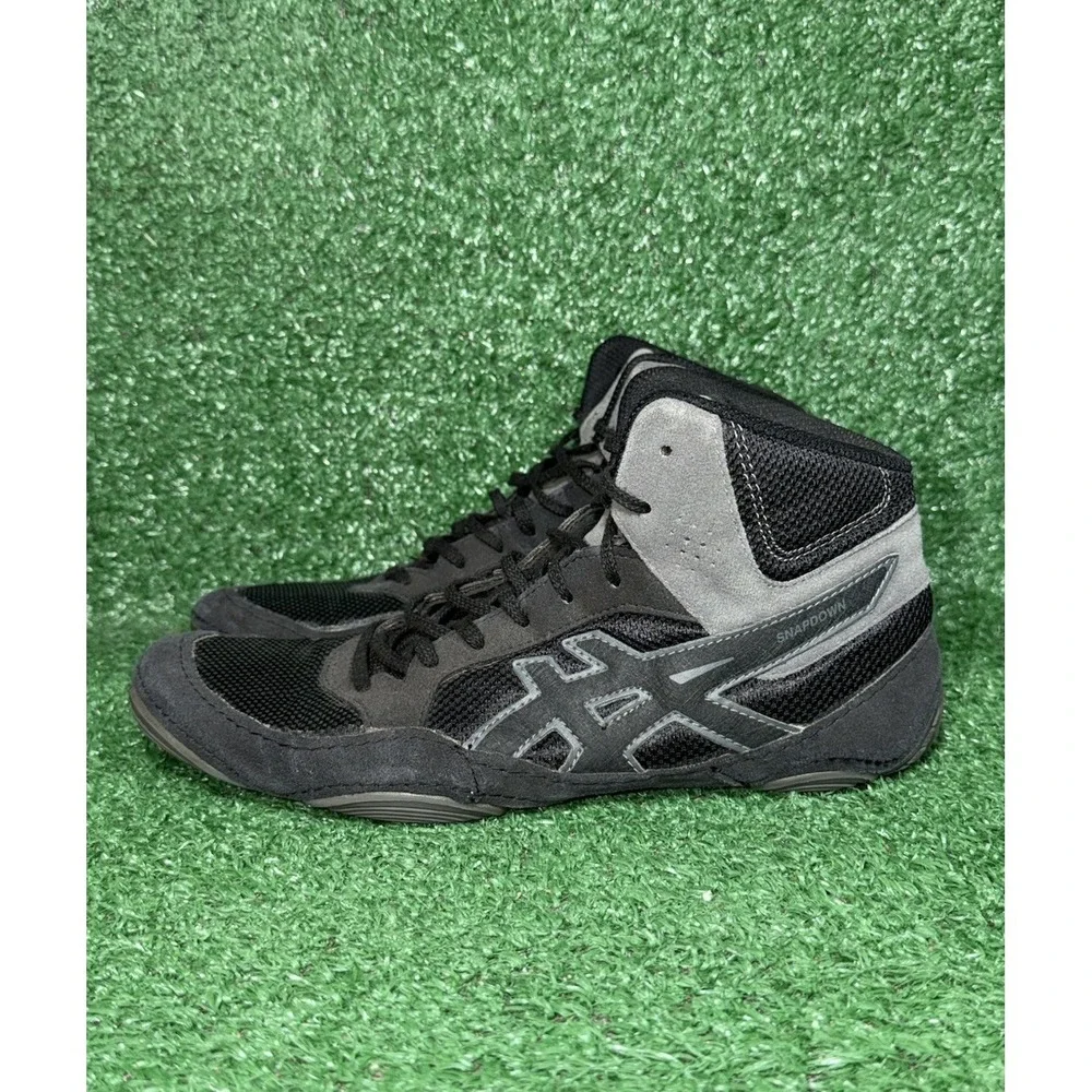 ASICS Snapdown 2 Mens 8 / Womens 9.5 Black Grey Wrestling Shoes Sneakers J703Y